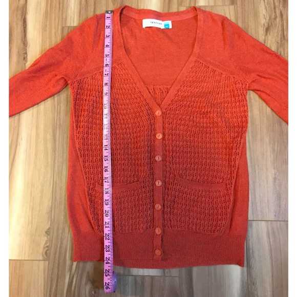Anthropologie Sparrow Orange Cardigan Button Sweater - Size Extra Small - Picture 7 of 10